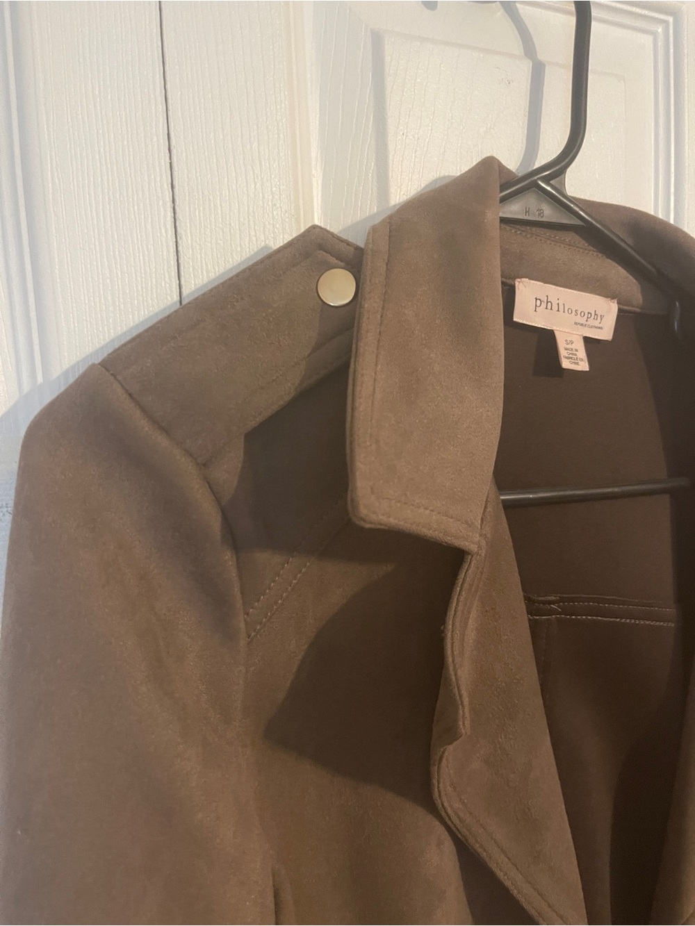 Philosophy taupe suede cropped moto jacket - Picture 6 of 6